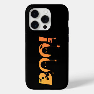 Lieve enge typografie met vleermuizen en spinnen iPhone 15 pro case