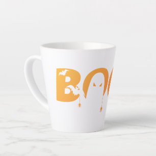 Lieve enge typografie met vleermuizen en spinnen latte mok