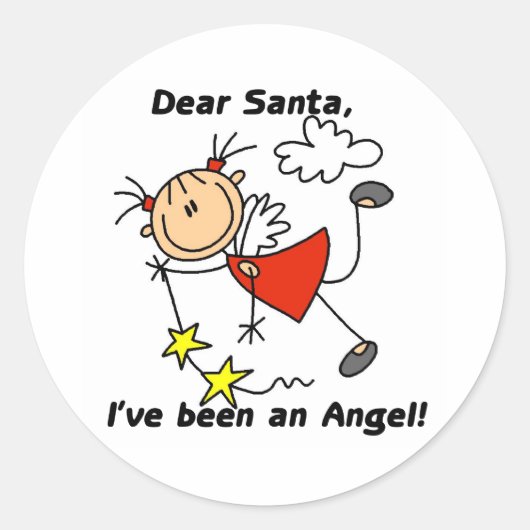 Lieve engel Kerstman Ronde Sticker (Voorkant)