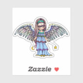Lieve engel met ster en maan sticker (Vel)