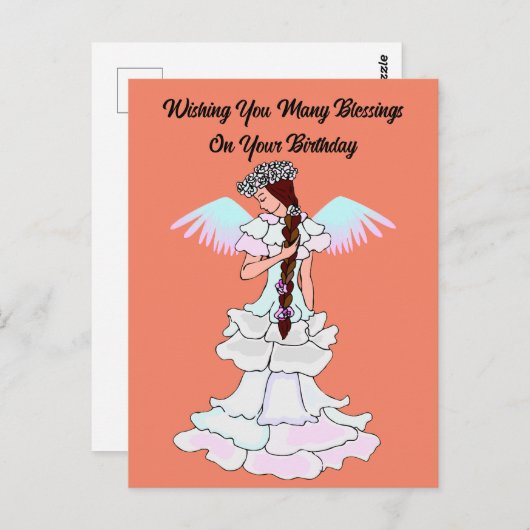 Lieve engel verjaardagsansichtkaart briefkaart (Voorkant / Achterkant)