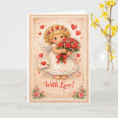lieve engelachtige kinderen kaart (Gele Bloem)