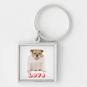 Lieve Engelse Bulldog Puppy Hond Sleutelhanger