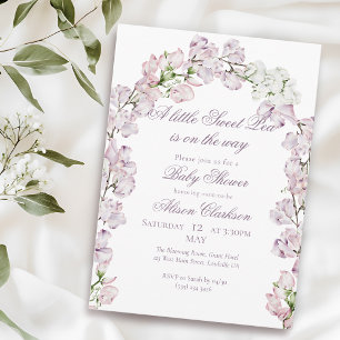 Lieve-erwt bloemboog Baby brunch elegant lavendel Kaart