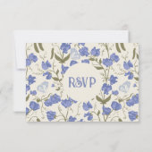 Lieve Erwt Bloemig Blauw en Crème RSVP Kaartje (Achterkant)