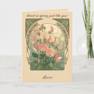Lieve Erwt Geboorte Maand Bloem Wijnstokken Kaart