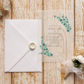 Lieve Eucalyptus Geometric Wreath Wedding Vellum Uitnodigingen