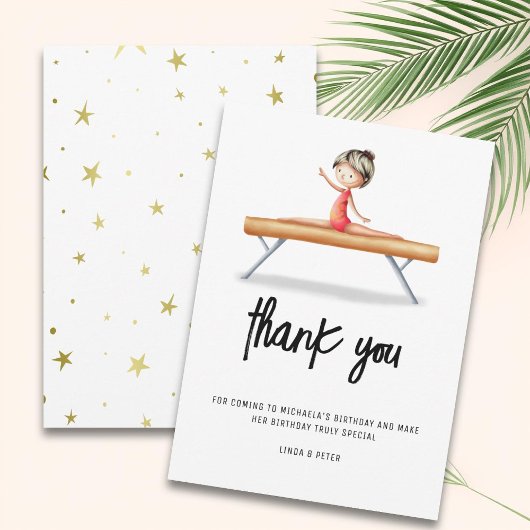 Lieve Evenwichtsbalk Turnen Verjaardag Bedankkaart