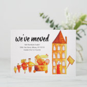 Lieve Familie Verhuist naar Nieuw Adres Wij Zijn V Aankondiging (Staand voorkant)