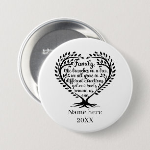 Lieve familiereünie voeg naam jaar toe ronde button 7,6 cm