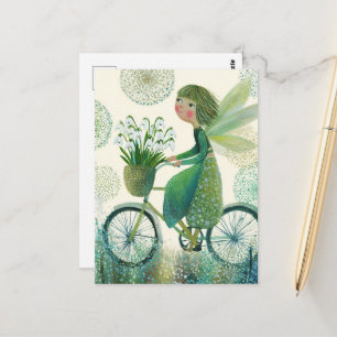 Lieve fee op een fiets briefkaart