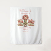 Lieve Fee Roze Bloemengeboorte Dag Tapijt Wandkleed (Voorkant)