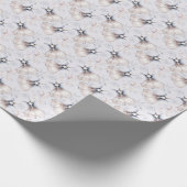 Lieve feeën. Beige achtergrond. Kerstmis Cadeaupapier (Hoek)