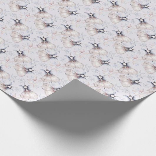 Lieve feeën. Beige achtergrond. Kerstmis Cadeaupapier (Hoek)