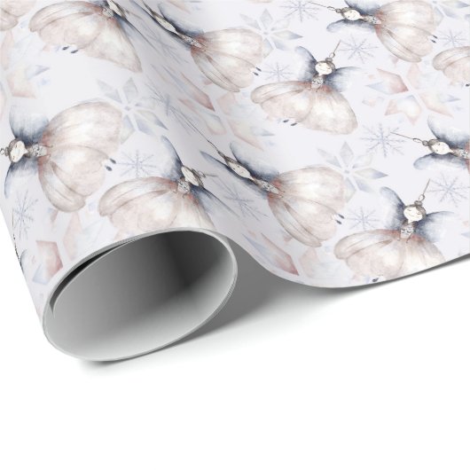 Lieve feeën. Beige achtergrond. Kerstmis Cadeaupapier (Rol Hoek)