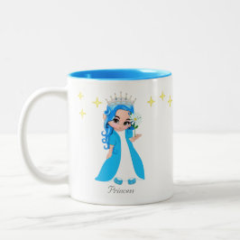 Lieve feeënprinses & sterren tweekleurige koffiemok