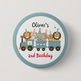 Lieve feestdieren in trein Persoonlijk Ronde Button 5,7 Cm