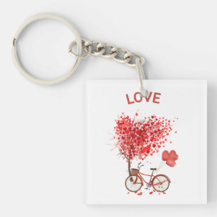 Lieve fiets grafische sleutelhanger Schattig en