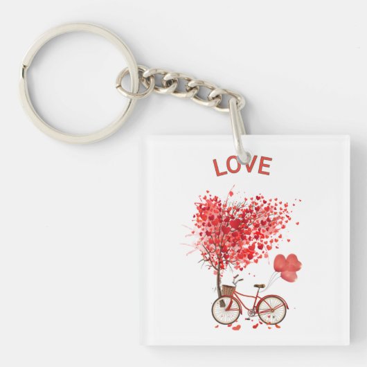 Lieve fiets grafische sleutelhanger | Schattig en (voorkant)