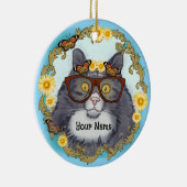 Lieve Floof Kat Keramisch Ornament (Rechts)