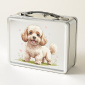 Lieve Fluffy Cockapoo Puppy Lunchtrommel (Achterkant)