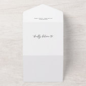 Lieve foto geboortekaartjes met script all in one uitnodiging (Buitenkant)