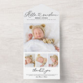 Lieve foto geboortekaartjes met script all in one uitnodiging (Binnen)