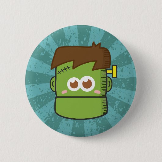 Lieve Frankenstein Monster Halloween Knop Ronde Button 5,7 Cm (Voorkant)