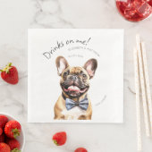Lieve Franse Bulldog Ober Aquarel Servet (Insitu)