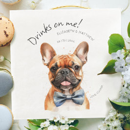 Lieve Franse Bulldog Ober Aquarel Servet
