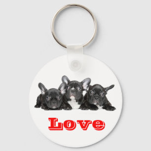 Lieve Franse Bulldog Puppy Hond Sleutelhanger