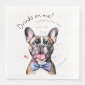 Lieve Franse Hond Kelner Aquarel Servet (Voorkant)