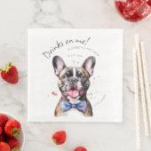 Lieve Franse Hond Kelner Aquarel Servet (Insitu)