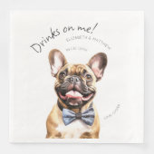 Lieve Franse Hond Ober Aquarel Servet (Voorkant)