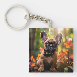 🐶💗Lieve Franse puppy in een jungle Sleutelhanger