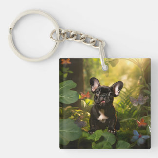 🐶💗Lieve Franse puppy in een jungle Sleutelhanger