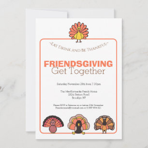 Lieve Friendsgiving Thanksgiving-dinerfeest Kaart