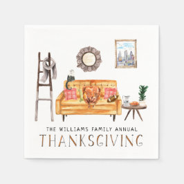 Lieve Friendsgiving Thanksgiving-dinerfeest Servet