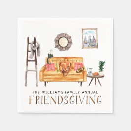Lieve Friendsgiving Thanksgiving-dinerfeest Servet