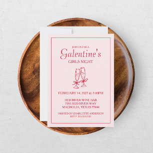 Lieve Galentine's Day XOXO Roze Rood Feestdagenkaart