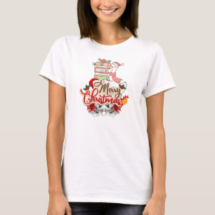 Lieve Gans Boek Liefhebber Prettig Kerstmis Whimsi T-shirt