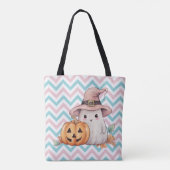 Lieve Geest en Jack-O' Lantern Halloween Tote Bag (Achterkant)