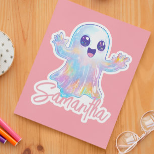 Lieve Geest Holografisch Uitzicht Halloween Aangep Sticker