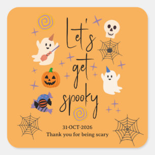 Lieve Geest Kantoor Familie Halloween Feest Vierkante Sticker