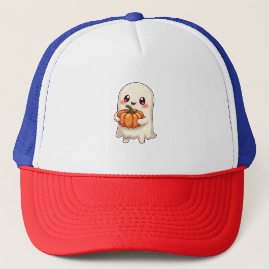 Lieve Geest met Pompoen � Grappige Halloween Trucker Pet (Voorkant)