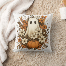 Lieve Geest Met Pompoen & Herfstbloemen – Hallowee Kussen