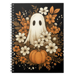 Lieve Geest Met Pompoen & Herfstbloemen – Hallowee Notitieboek