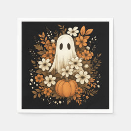 Lieve Geest Met Pompoen & Herfstbloemen – Hallowee Servet