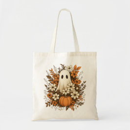 Lieve Geest Met Pompoen & Herfstbloemen – Hallowee Tote Bag