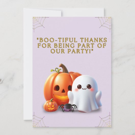 Lieve Geest & Pompoen Halloween Bedankkaart (Voorkant)